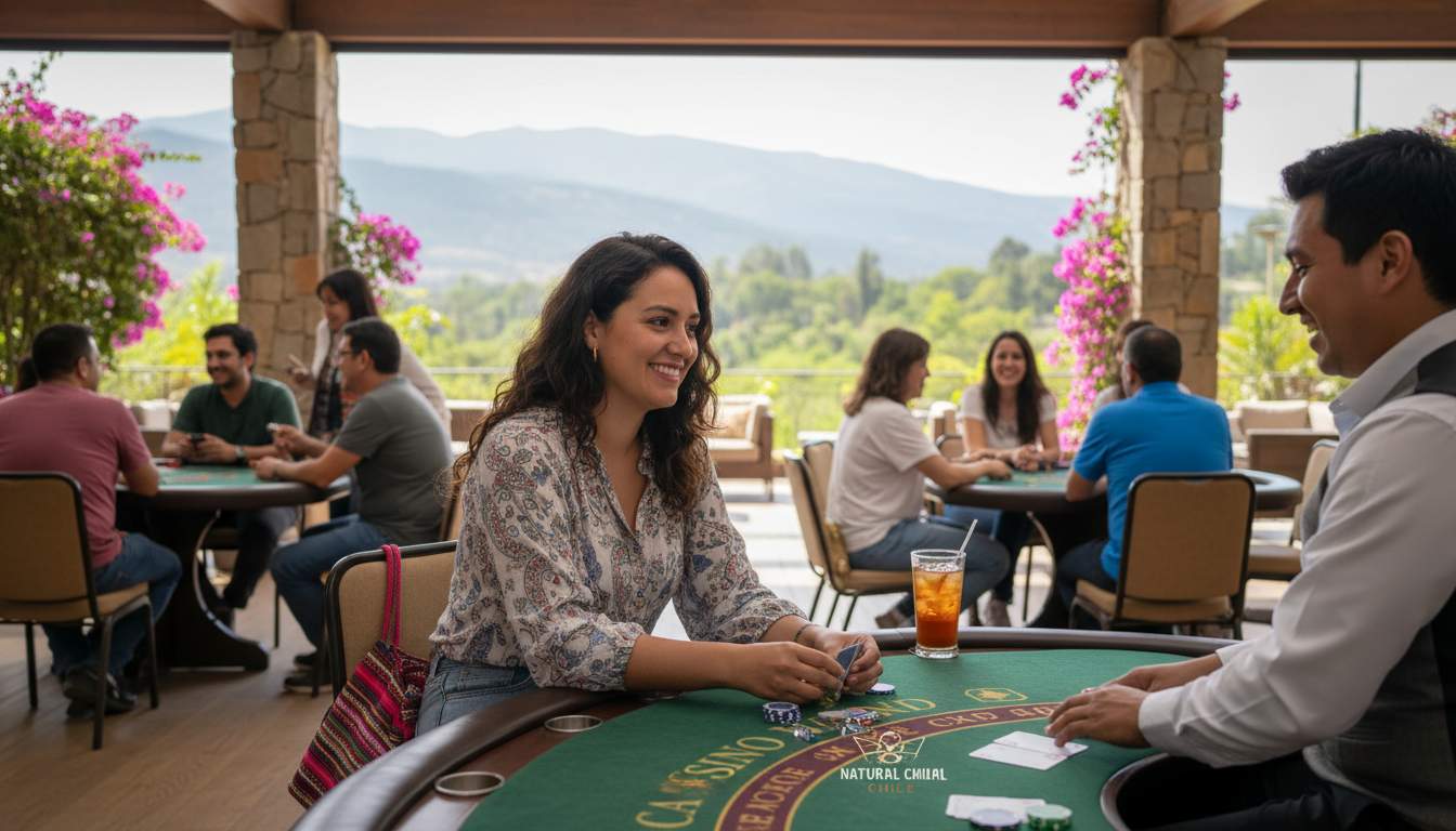 Mujer disfrutando de un casino en vivo